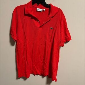 Lacoste Red 100% Cotton Logo Pullover Polo- Size 2XL